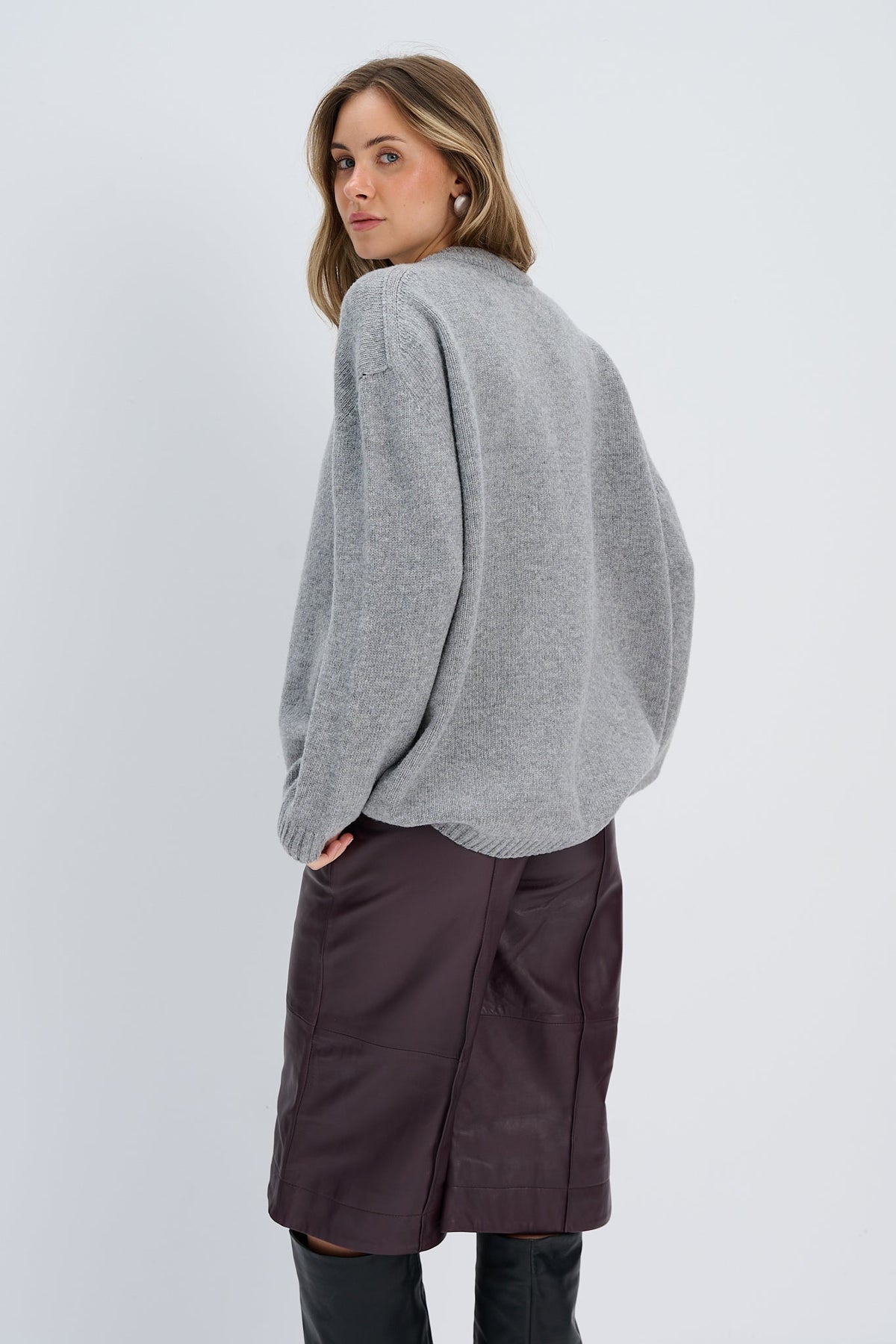 Éloise cashmere and merino wool sweater, red