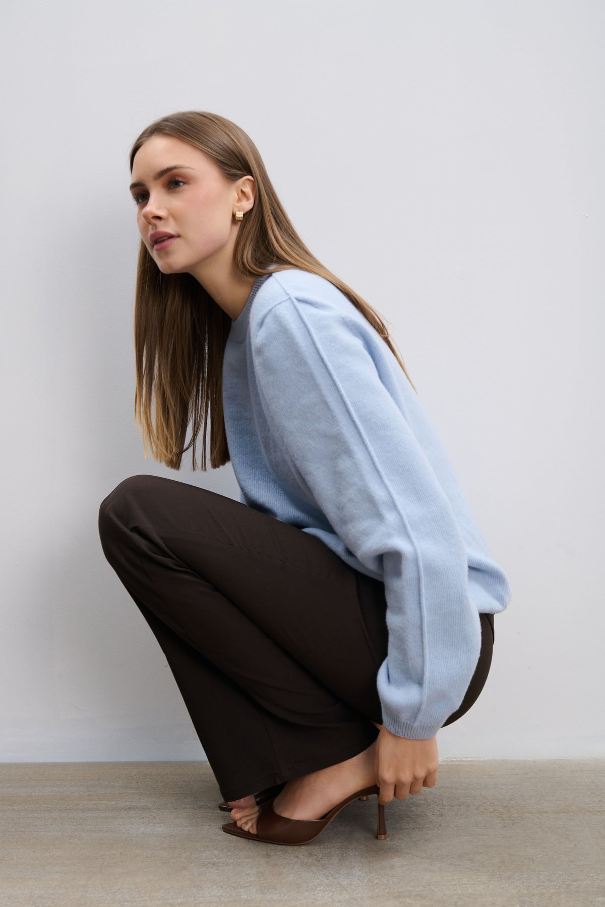 Softscape ecru cashmere and merino wool sweater