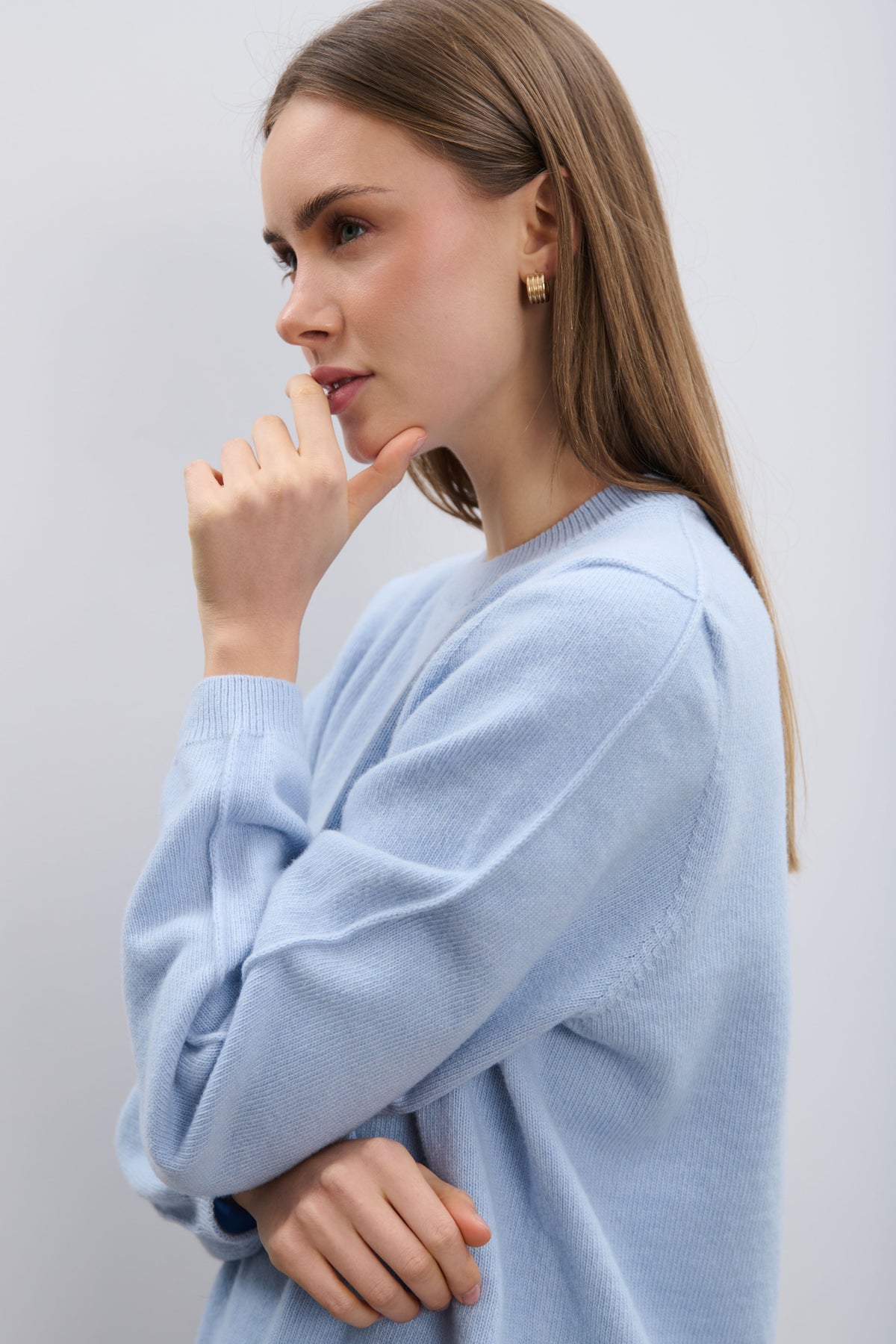 Softscape ecru cashmere and merino wool sweater