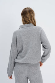 Sweter z w wełny merynos i kaszmiru Élan szary