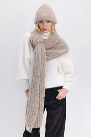 EARTH EMBRACE Beige Undyed Alpaca Wool Shawl