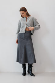Woolen buttoned cardigan, gray