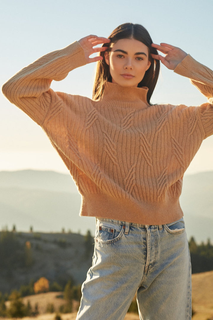 Wool classic caramel golf sweater