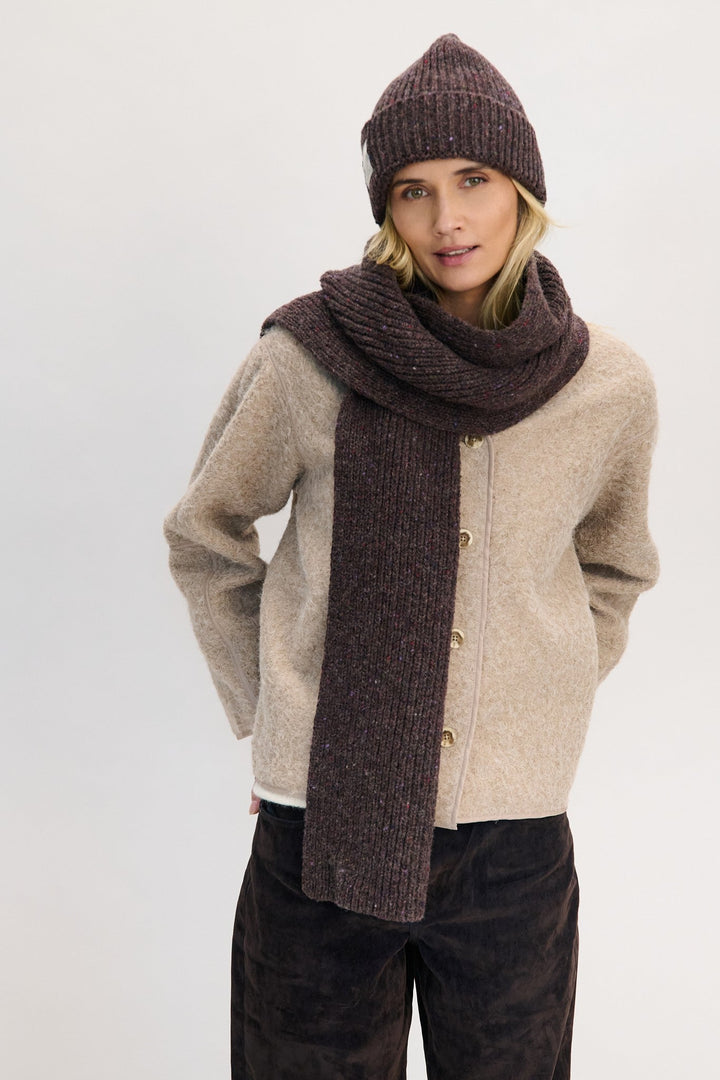 CINNAMON BARK woolen scarf, brown