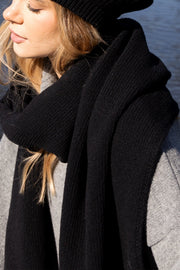 Wool black shawl