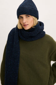 MIDNIGHT SKY navy blue woolen scarf