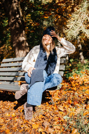MIDNIGHT SKY navy blue woolen scarf