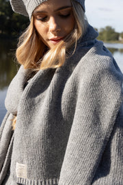 Gray woolen scarf